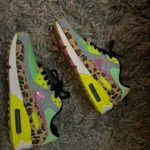 Nike Air Max Multicolor Leopard Print Athletic Shoes